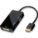 Перехідник / Конвертер DisplayPort DP to HDMI DVI VGA 3 IN 1 Black
