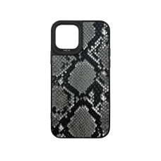 Чехол накладка Kajsa with Magsafe Black&Grey Snake iPhone 12 / 12  Pro