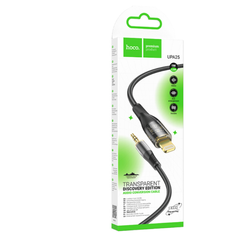 Кабель AUX Hoco UPA25 Lightning - 3.5mm Black