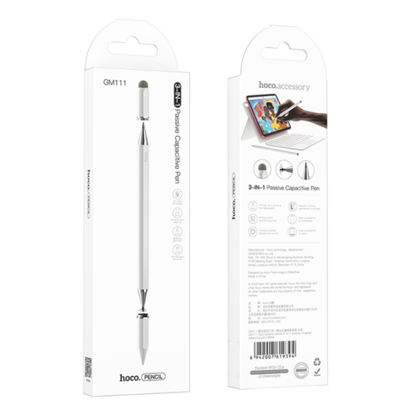Стилус активний Hoco GM111 Passive Universal Capacitive Pen 3in1 Чорний