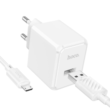 Зарядний пристрій Hoco CS11A  2.1A + Micro USB White