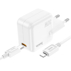 Зарядний пристрій  Hoco C112A PD30W+QC3.0+ кабель Type-C to Lightning