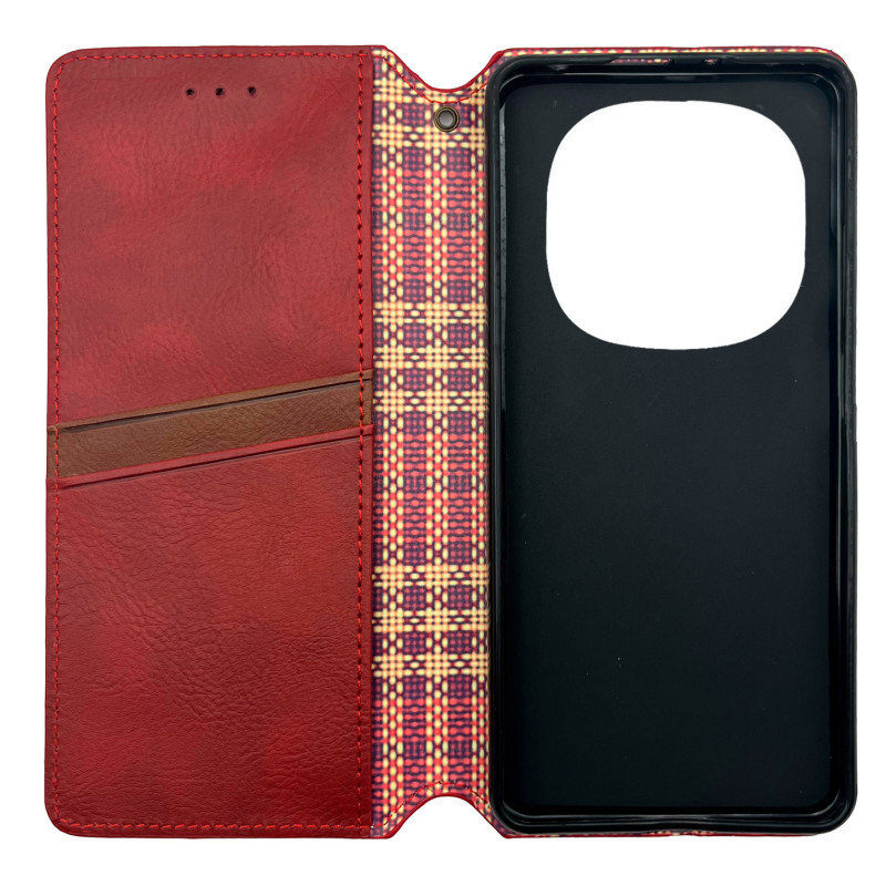 Чохол книжка шкіряний Cubic Xiaomi Redmi Note 14 Pro 4G Червоний