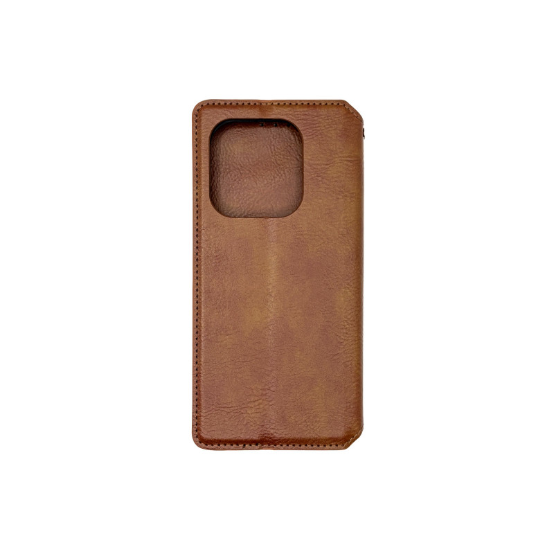Чехол книжка кожаный Cubic Xiaomi Redmi Note 14 4G Коричневый