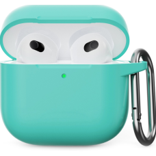 Чехол футляр для наушников AirPods 4 с микрофиброй Тиффани