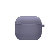 Чехол футляр для наушников AirPods 4 с микрофиброй Серо-голубой