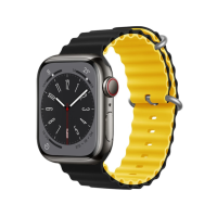 Ремінець Apple Watch Ocean band 2 Colors silicone 42/44/45/49 mm Black and Yellow