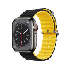 Ремешок Apple Watch Ocean band 2 Colors silicone 42/44/45/49 mm Black and Yellow