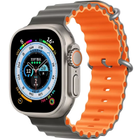 Ремінець Apple Watch Ocean band 2 Colors silicone 42/44/45/49 mm Dark Grey and Orange