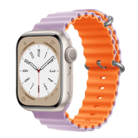 Ремешок Apple Watch Ocean band 2 Colors silicone 42/44/45/49 mm Purple and Orange