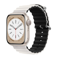 Ремешок Apple Watch Ocean band 2 Colors silicone 42/44/45/49 mm White and Black