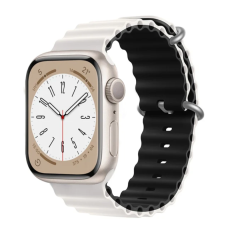 Ремешок Apple Watch Ocean band 2 Colors silicone 42/44/45/49 mm White and Black