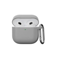 Чехол футляр для наушников AirPods 4 с микрофиброй Серый