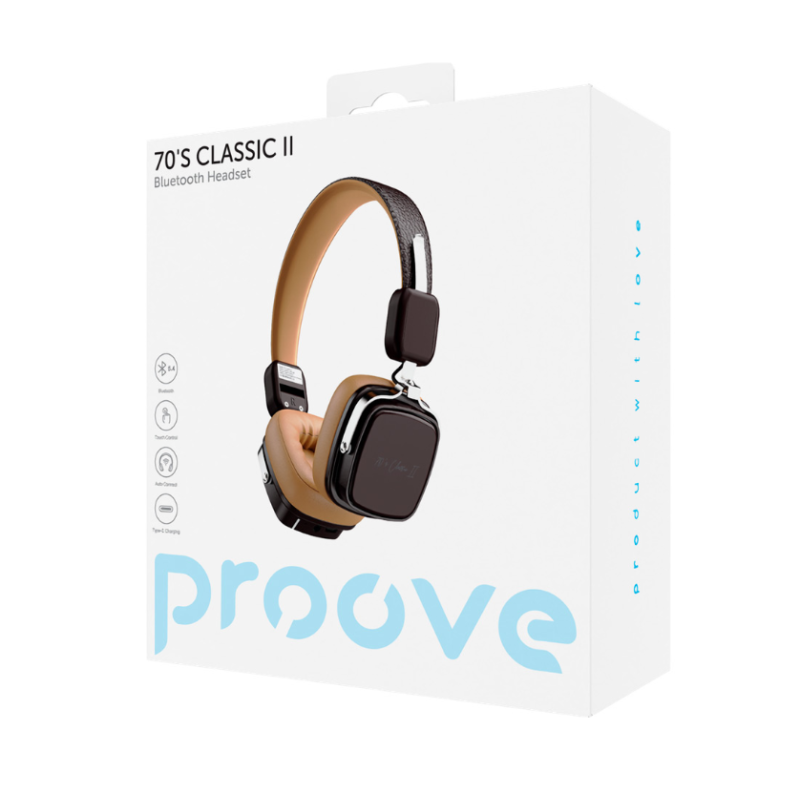 Наушники Bluetooth Proove 70's Classic II Brown