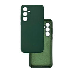 Чехол накладка Silicone Cover Soft Touch ЗК Samsung A35 Темно-зеленый