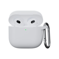 Чехол футляр для наушников AirPods 4 с микрофиброй Белый