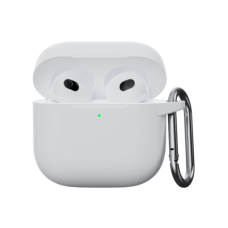Чехол футляр для наушников AirPods 4 с микрофиброй Белый