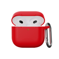 Чехол футляр для наушников AirPods 4 с микрофиброй Красный
