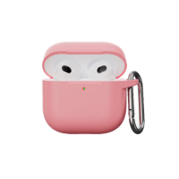 Чехол футляр для наушников AirPods 4 с микрофиброй Розовый