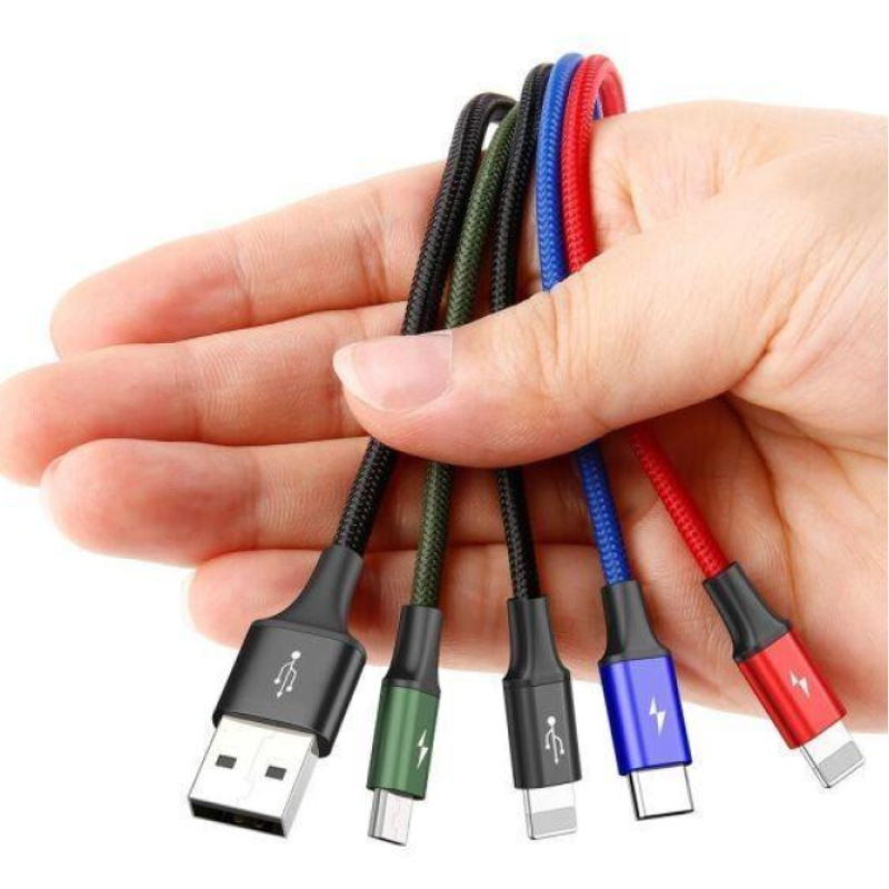 Кабель 4in 1 Baseus Rapid USB-A to USB-C/2xLightning/Micro-USB 1.2m