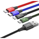 Кабель 4in 1 Baseus Rapid USB-A to USB-C/2xLightning/Micro-USB 1.2m