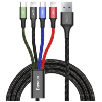 Кабель 4in 1 Baseus Rapid USB-A to USB-C/2xLightning/Micro-USB 1.2m