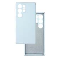 Чехол накладка Silicone Cover Soft Touch ЗК Samsung S24 Ultra Светло-голубой