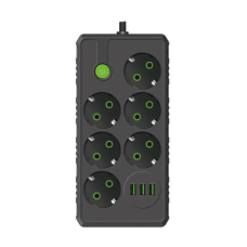 Подовжувач UA Power F17U на 6 розеток + 3USB 2м Black