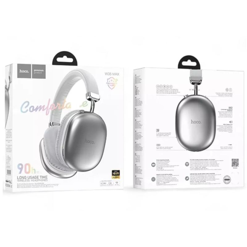 Навушники Hoco W35 Max Joy Bluetooth Сріблясті