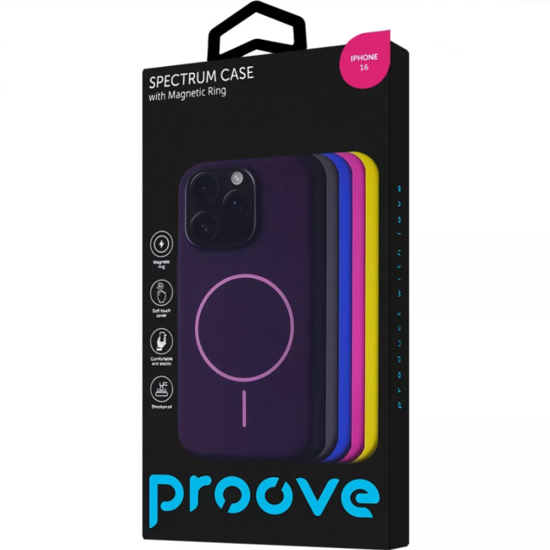 Чохол накладка Proove Spectrum Case with MagSafe iPhone 16 Синій (Acid Blue)