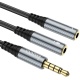 Кабель AUX Hoco UPA21 2in1 audio adapter 3.5mm male to 2 female