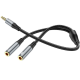 Кабель AUX Hoco UPA21 2in1 audio adapter 3.5mm male to 2 female