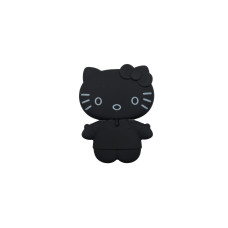 Попсокет с подставкой Hello Kitty матовый с зеркальцем Черный