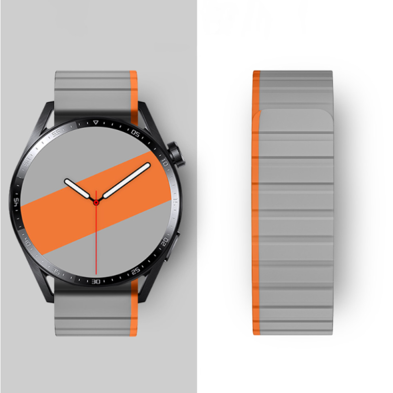 Ремешок Amazfit/Samsung Metall 20 mm Hoco WH08 Магнитный Grey/Orange