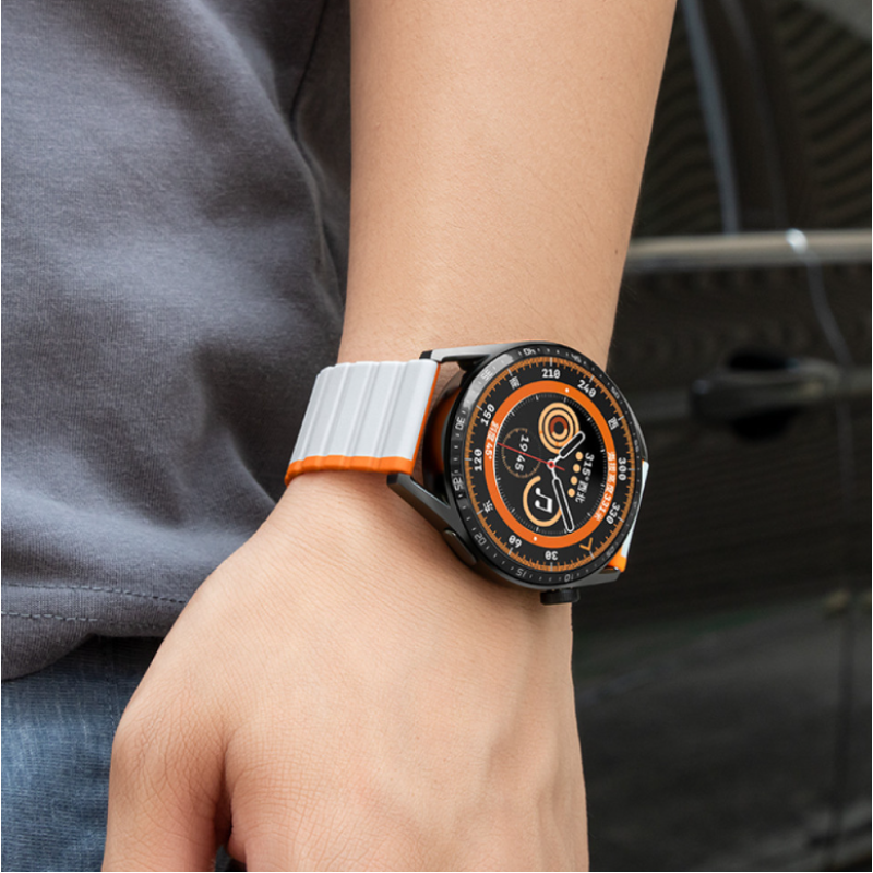 Ремешок Amazfit/Samsung Metall 20 mm Hoco WH08 Магнитный Grey/Orange