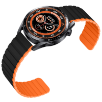Ремінець Amazfit/Samsung Metall 20 mm Hoco WH08 Магнитный Black/Orange