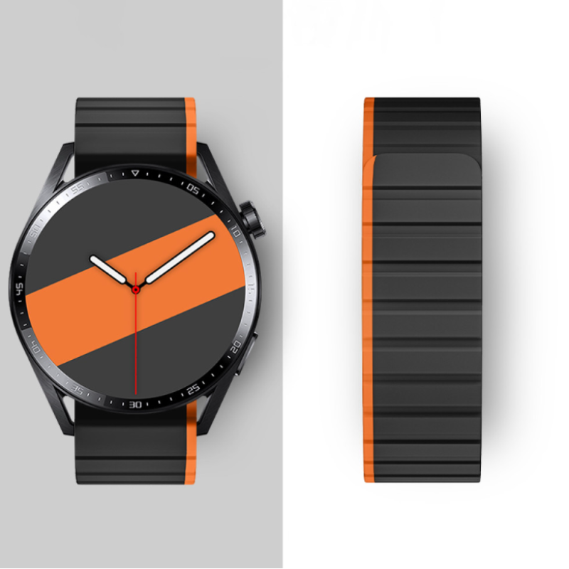 Ремешок Amazfit/Samsung Metall 20 mm Hoco WH08 Магнитный Black/Orange