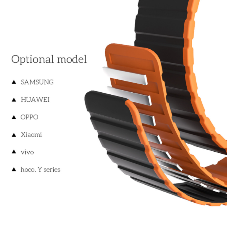 Ремешок Amazfit/Samsung Metall 20 mm Hoco WH08 Магнитный Black/Orange