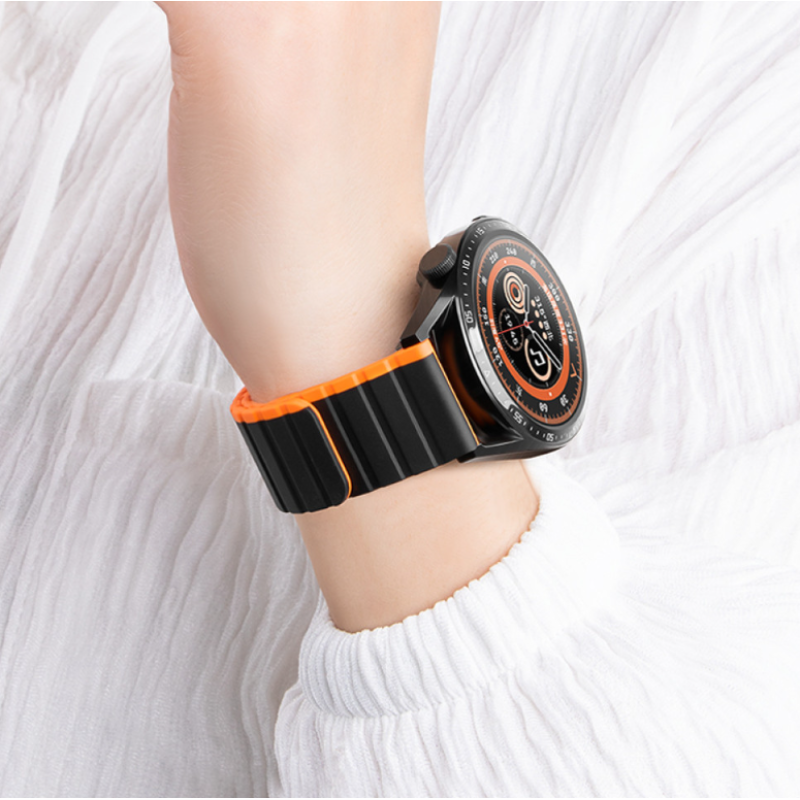 Ремешок Amazfit/Samsung Metall 20 mm Hoco WH08 Магнитный Black/Orange