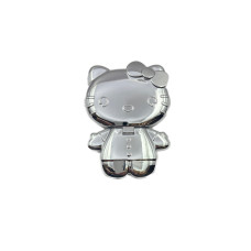 Попсокет с подставкой Hello Kitty с зеркальцем однотонный глянец Серебро