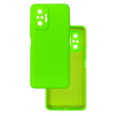 Чехол накладка Silicone Cover Soft Touch ЗК Xaomi Redmi Note 10 Pro / Max зеленый неон