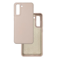 Чехол накладка Silicone Cover Soft Touch ОК Samsung S21 FE Пудра