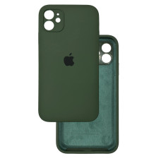 Чехол Silicone Case Square Full+Camera iPhone 11 темно-зеленый (Dark green)