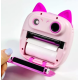 Детская фотокамера D6 Cat с функцией печати и фронтальной камерой Pink