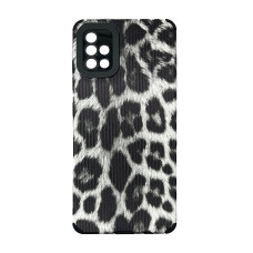 Чехол накладка Animal Case Samsung A51 Серый Леопард