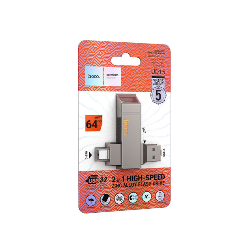 USB Flash Hoco UD15 32GB Clever USB3.2+Type-C 
