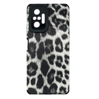 Чехол накладка Animal Case Xiaomi Redmi Note 10 Pro / Max Серый Леопард