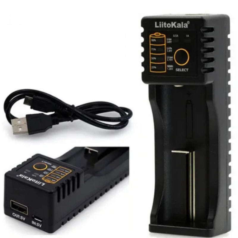 Універсальний зарядний пристрій LiitoKala Lii-100 (14500, 16340, 18650, 26650, USB)