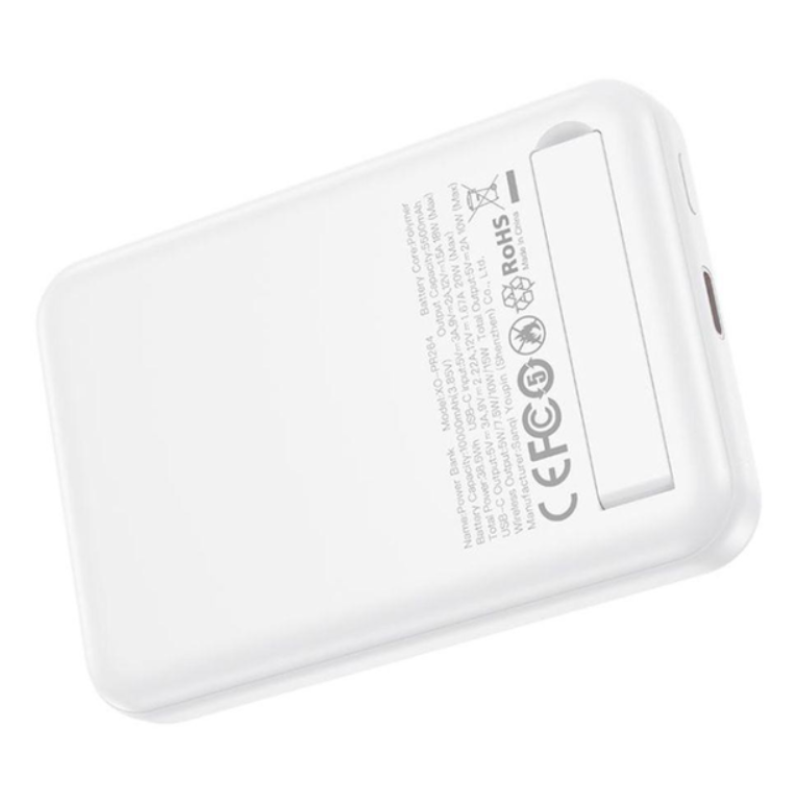 Power Bank XO PR264 Magnetic 15W wireless charging+PD20W with a holder 10000mAh White