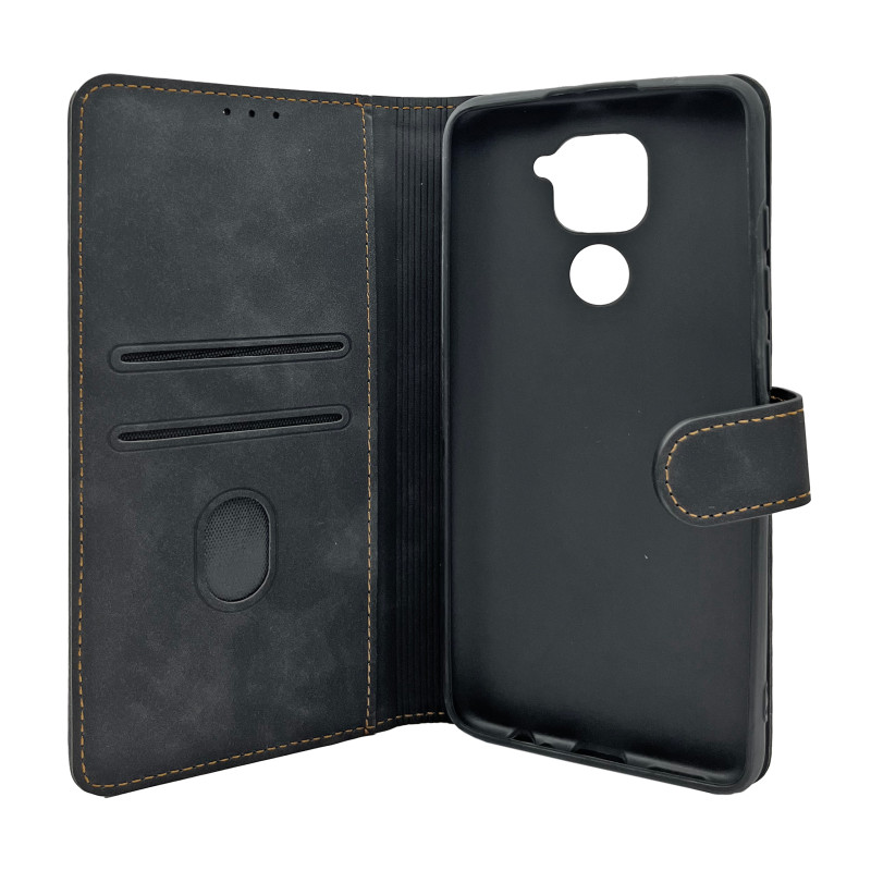 Чехол книжка Stylish Slot Matte Xiaomi Redmi Note 9 Черный